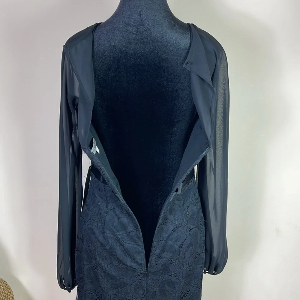NEW Kay Unger Black Midi Cocktail Dress - Picture 13 of 15